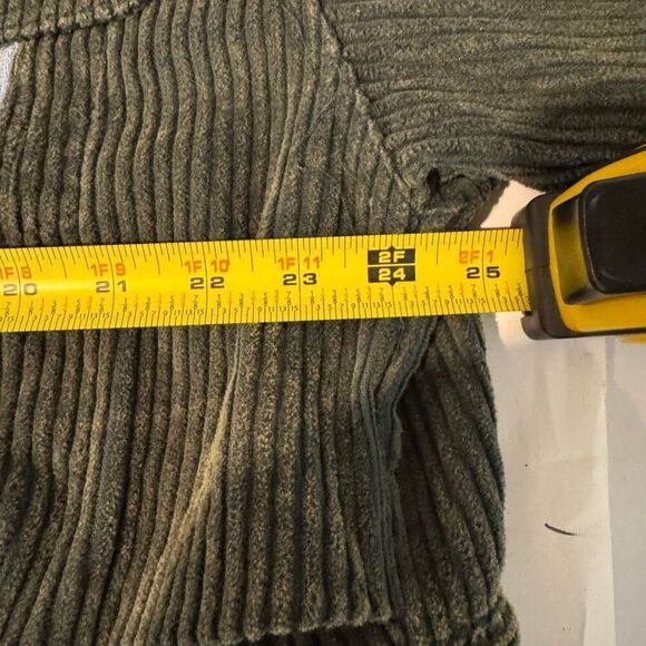 POL Corduroy Floral Patchwork Jacket | Large | Green Button Front - Picture 9 of 10